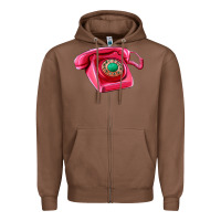 Pink Telephone Zipper Hoodie | Teevron