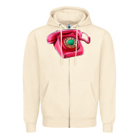 Sandshell pink telephone Zipper Hoodie - AdoDesignShop