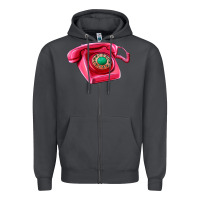 Smoke pink telephone Zipper Hoodie - AdoDesignShop