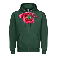 Sports Green pink telephone Zipper Hoodie - AdoDesignShop