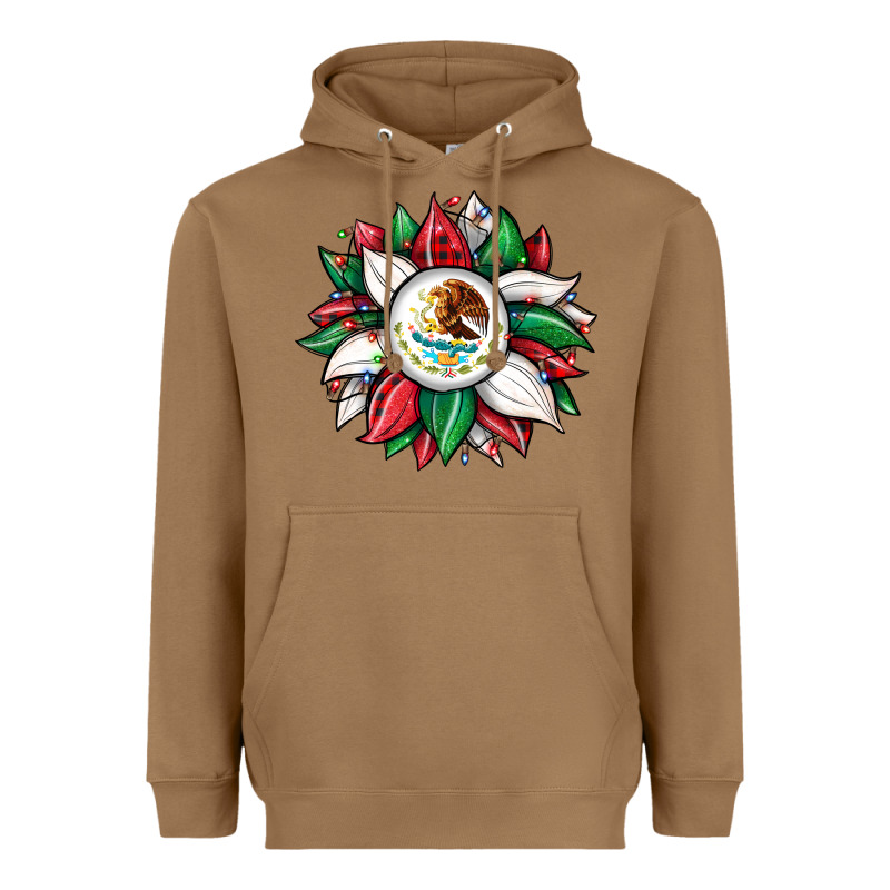 Christmas Sunflower Mexican Flag Heavyweight Hoodie by JahusDesignShop | Teevron
