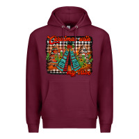 Burgundy christmas with my tribe Premium Hoodie - Jasminsmagicworld