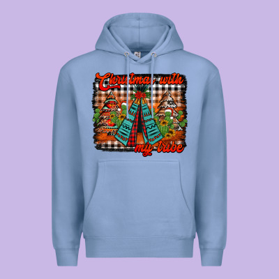 Christmas With My Tribe Premium Hoodie Designed By Jasminsmagicworld