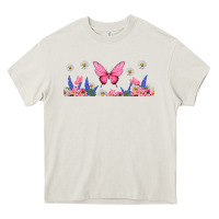 Cream butterflies and flowers Heavy Core Tee - TumblerDesignByShophia