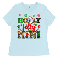 Baby Blue holly jolly mini Ladies Tee - OliviaCreatesArt
