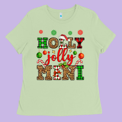 Holly Jolly Mini Ladies Tee Designed By Oliviacreatesart