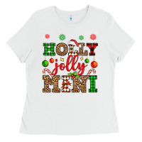 White holly jolly mini Ladies Tee - OliviaCreatesArt