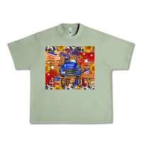 Oil Green Fourth Of July Truck Urban Heavy Tee - FaDigitalArtStudio