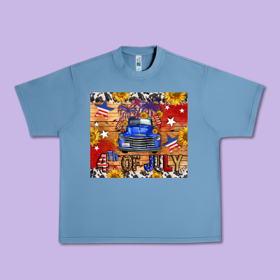 Fourth Of July Truck Urban Heavy Tee Designed By Fadigitalartstudio