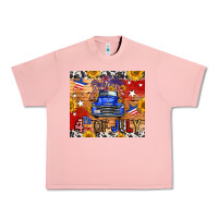 Salmon Fourth Of July Truck Urban Heavy Tee - FaDigitalArtStudio