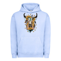 Pigment Grape Ice sunflower boho bull skull with hands Urban Hoodie - RanaPortraitStore