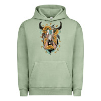 Sunflower Boho Bull Skull With Hands Urban Hoodie | Teevron