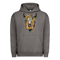 Pigment Tornado sunflower boho bull skull with hands Urban Hoodie - RanaPortraitStore