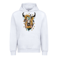 White sunflower boho bull skull with hands Urban Hoodie - RanaPortraitStore