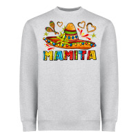 Heather Grey mamita and sombrero with lime flowers Heavyweight Sweatshirt - AdoDesignShop