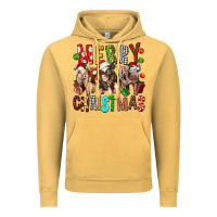 Vintage Mustard Merry christmas pigs Vintage Hoodie - FaDigitalArtStudio