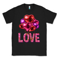 Black Love heart balloons Valentine's Day Classic Tee - HowdyJamesFarm