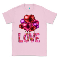 Bubblegum Pink Love heart balloons Valentine's Day Classic Tee - HowdyJamesFarm