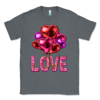 Charcoal Heather Love heart balloons Valentine's Day Classic Tee - HowdyJamesFarm