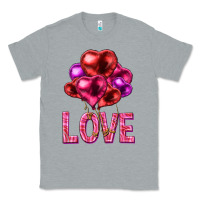 Heather Grey Love heart balloons Valentine's Day Classic Tee - HowdyJamesFarm