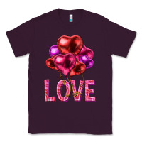 Plum Love heart balloons Valentine's Day Classic Tee - HowdyJamesFarm