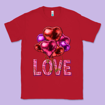Love Heart Balloons Valentine's Day Classic Tee Designed By Howdyjamesfarm