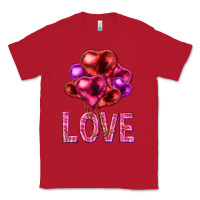 Red Love heart balloons Valentine's Day Classic Tee - HowdyJamesFarm