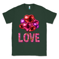 Sports Green Love heart balloons Valentine's Day Classic Tee - HowdyJamesFarm