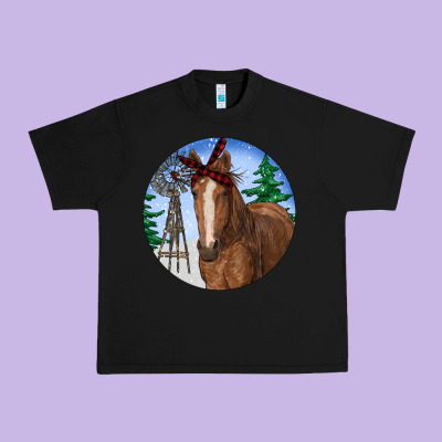 Horse Christmas Urban Heavy Tee Designed By Ranaportraitstore