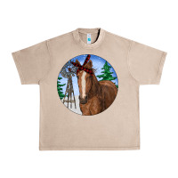 French Oak Horse Christmas Urban Heavy Tee - RanaPortraitStore