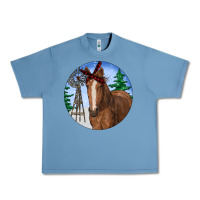 Pebble Blue Horse Christmas Urban Heavy Tee - RanaPortraitStore
