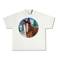 Pistachio Horse Christmas Urban Heavy Tee - RanaPortraitStore