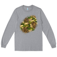Heather Grey camouflage and leopard patch  5 Long Sleeve Tee - BundleAndBundleShop