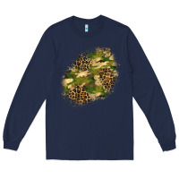 Navy camouflage and leopard patch  5 Long Sleeve Tee - BundleAndBundleShop