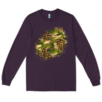Plum camouflage and leopard patch  5 Long Sleeve Tee - BundleAndBundleShop