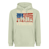 Matcha Thank You Veterans American Flag Patriotic Heavyweight Hoodie - baoMotion