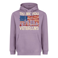 Lavender Thank You Veterans American Flag Patriotic Heavyweight Hoodie - baoMotion