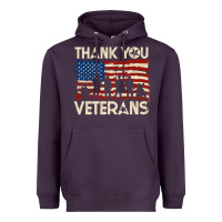 Plum Thank You Veterans American Flag Patriotic Heavyweight Hoodie - baoMotion