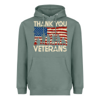 Sage Thank You Veterans American Flag Patriotic Heavyweight Hoodie - baoMotion