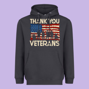 Thank You Veterans American Flag Patriotic Heavyweight Hoodie Designed By Baomotion