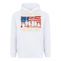 White Thank You Veterans American Flag Patriotic Heavyweight Hoodie - baoMotion