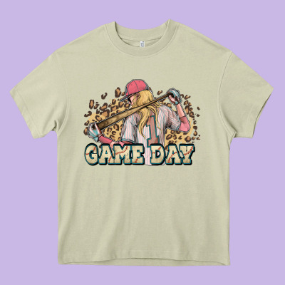 Game Day Baseball Leopard Heavy Core Tee Designed By Howdyjamesfarm