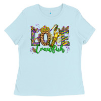 Baby Blue love crawfish mardi gras olivia Ladies Tee - OliviaCreatesArt