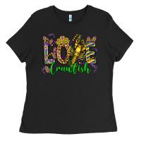 Black love crawfish mardi gras olivia Ladies Tee - OliviaCreatesArt