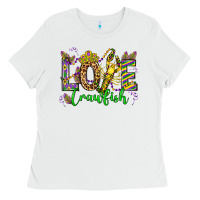 White love crawfish mardi gras olivia Ladies Tee - OliviaCreatesArt