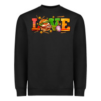 Black love with hamburger Heavyweight Sweatshirt - AdoDesignShop