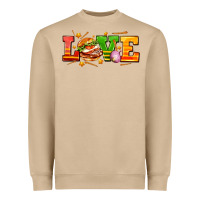Love With Hamburger Heavyweight Sweatshirt | Teevron