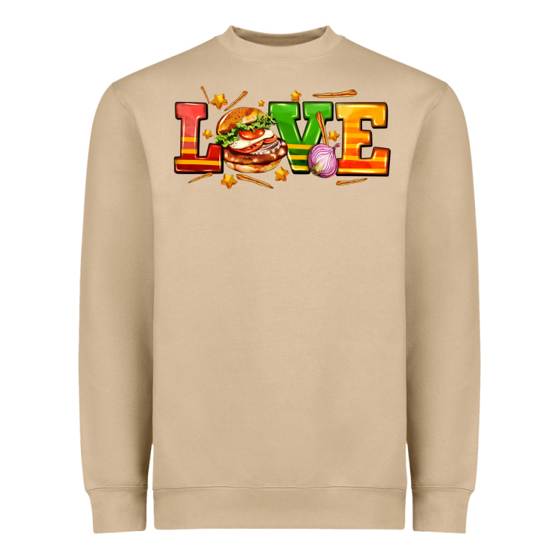 Love With Hamburger Heavyweight Sweatshirt by AdoDesignShop | Teevron