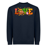 Navy love with hamburger Heavyweight Sweatshirt - AdoDesignShop