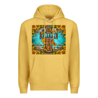 Antique Gold Western Faith Cross Butterfly Premium Hoodie - LillyAllenDesigns